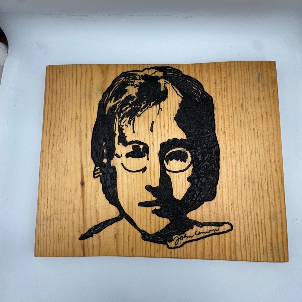 John Lennon Handmade Wood Block Portrait Folk Art Wall Decor Beatles Music Icon - Picture 2 of 7